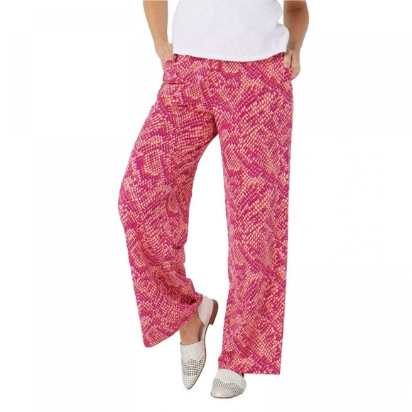 Denim&Co Pants & Jumpsuits Nwt Denimco Beach Pants Tall Xl Pink